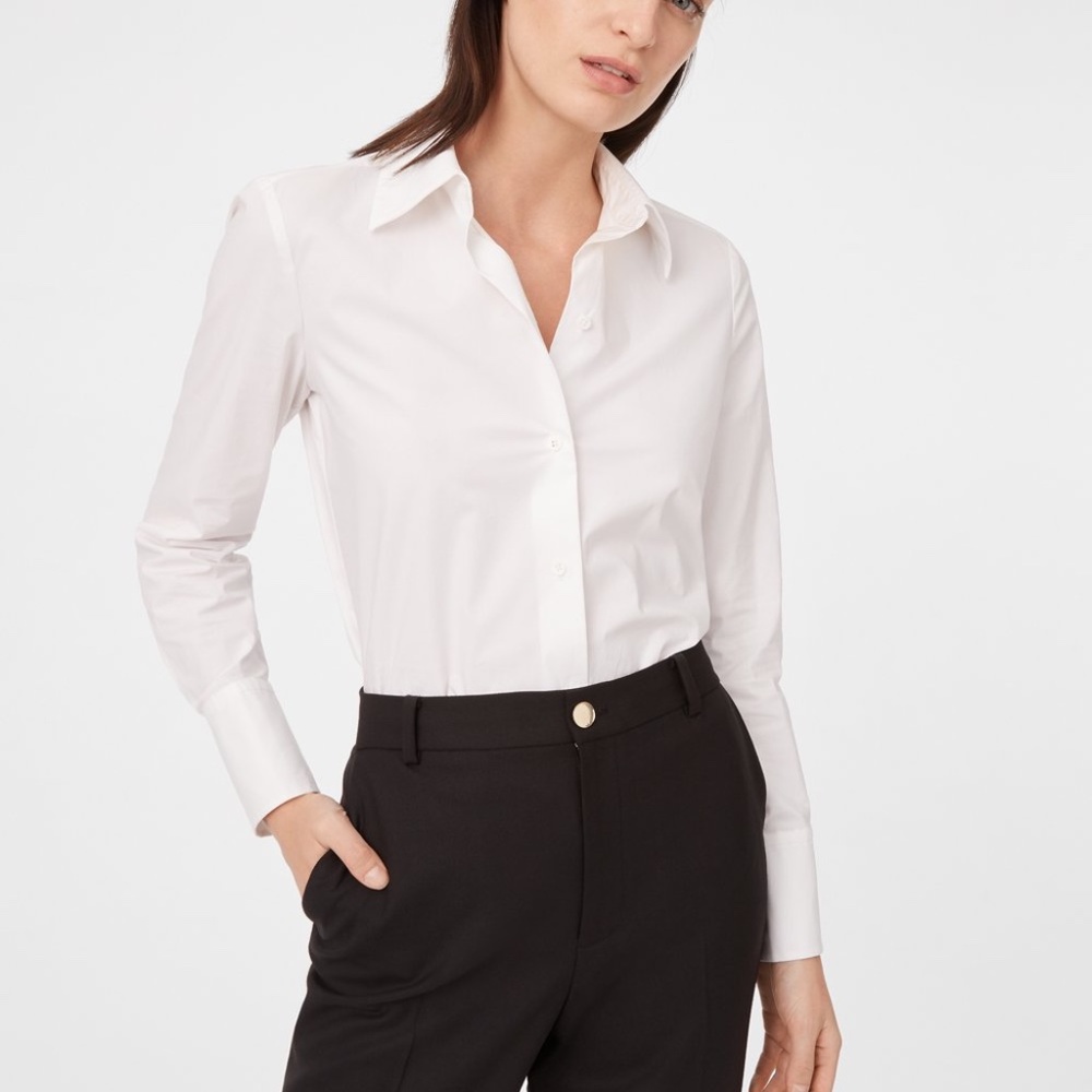 NWT - Club Monaco Anderson Shirt Chemise - Pure White Size 00